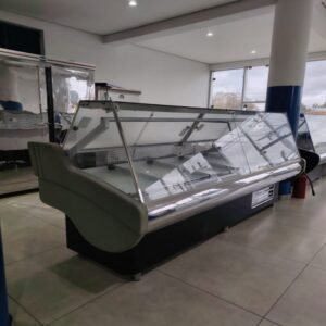 Vitrina exhibidora con vidrio recto